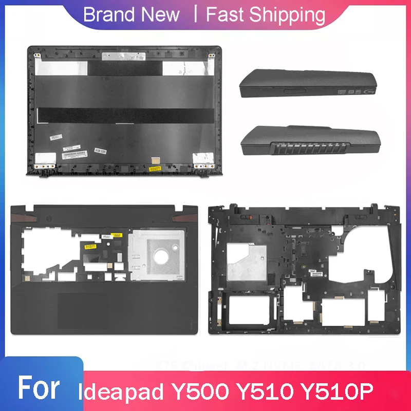 New Bottom Base Case For Lenovo Ideapad Y500 Y510 Y510P Laptop LCD Back Top Cover Palmrest Upper Rear Lid AM0RR00040 A C D Shell