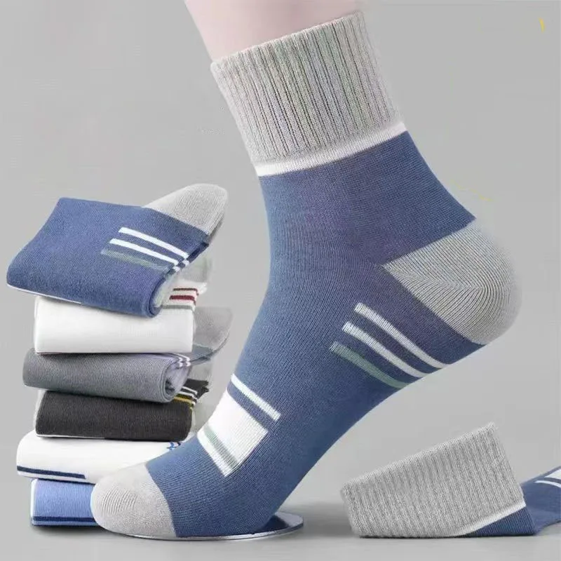 1 Pairs Men's Cotton Socks Sweat-absorbing Breathable Anti-odor Thick Models Of Long Socks Trendy Sports Cotton Socks Men