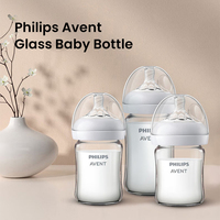 Philips Avent SCF678 125ml/160ml Glass Baby Bottle with Wide Caliber High Borosilicate Glass Food Grade Silicone