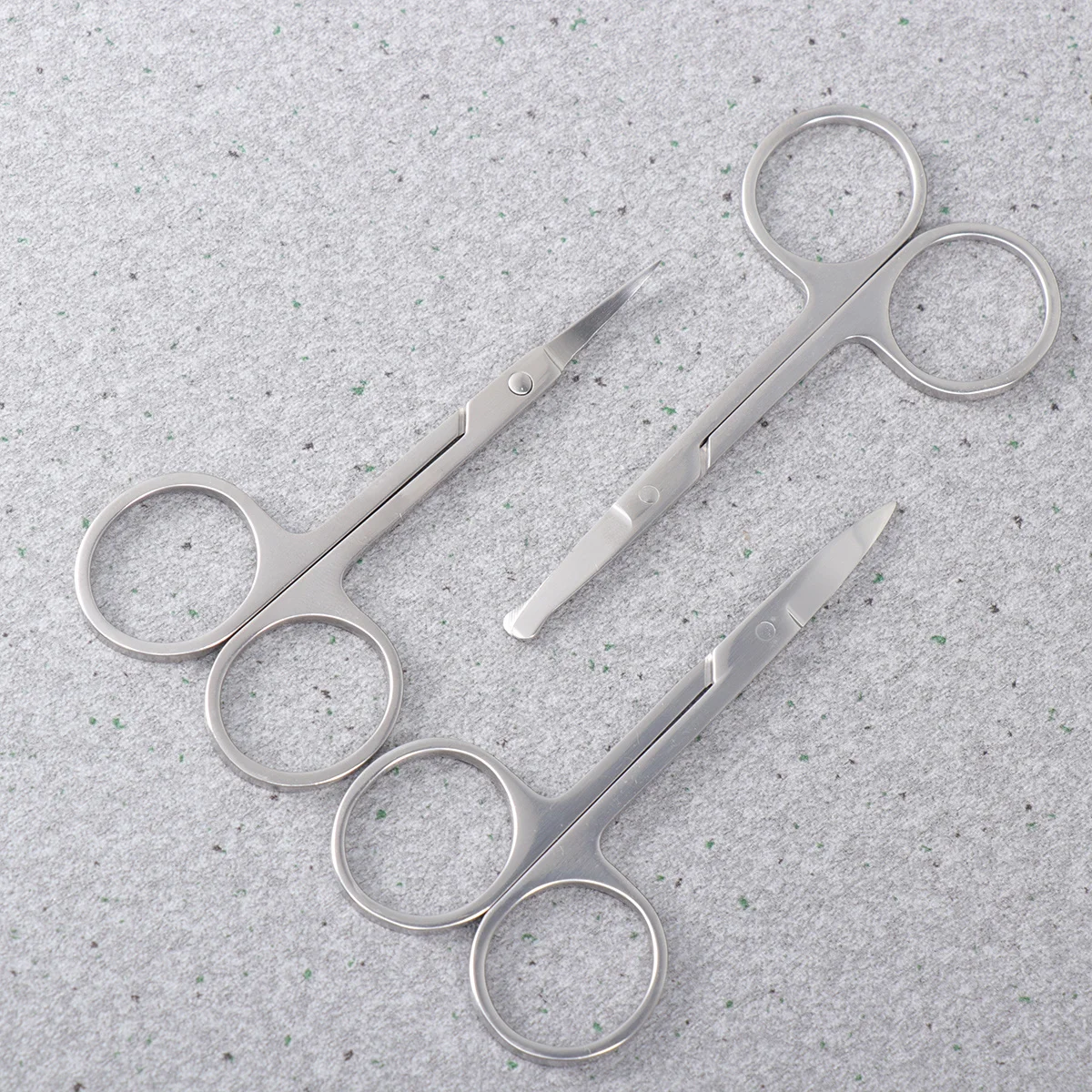 3 قطعة مقص احترافي لشعر الأنف والحواجب مجموعة من الفولاذ المقاوم للصدأ ماكينة تشذيب مقاومة للصدأ لتصفيف الوجه بحافة ناعمة #5