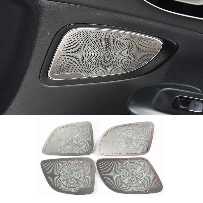 

Car Stainless Steel Door Audio Speaker Panel Cover Sticker Decoration For Mercedes Benz C Class W206 2022 Interior Accessories