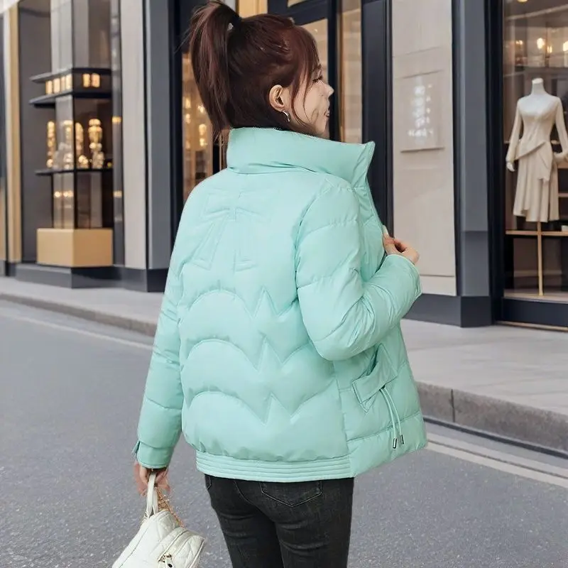 Autumn Winter New Stand Up Collar Cotton Parkas Thickened Women\'s Clothing Korean Version Loose Fit Slimming Warm Fashion Tops