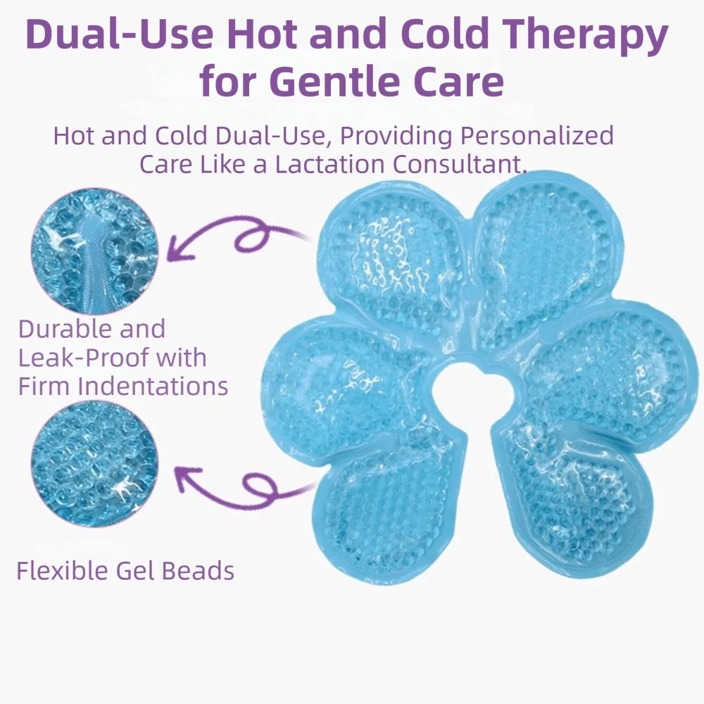 Petal Design Breast Pads Soft Ice Compress Nipple Cooling Pads Cold Compress Comfortable Cooling Gel Pads Lactation Support