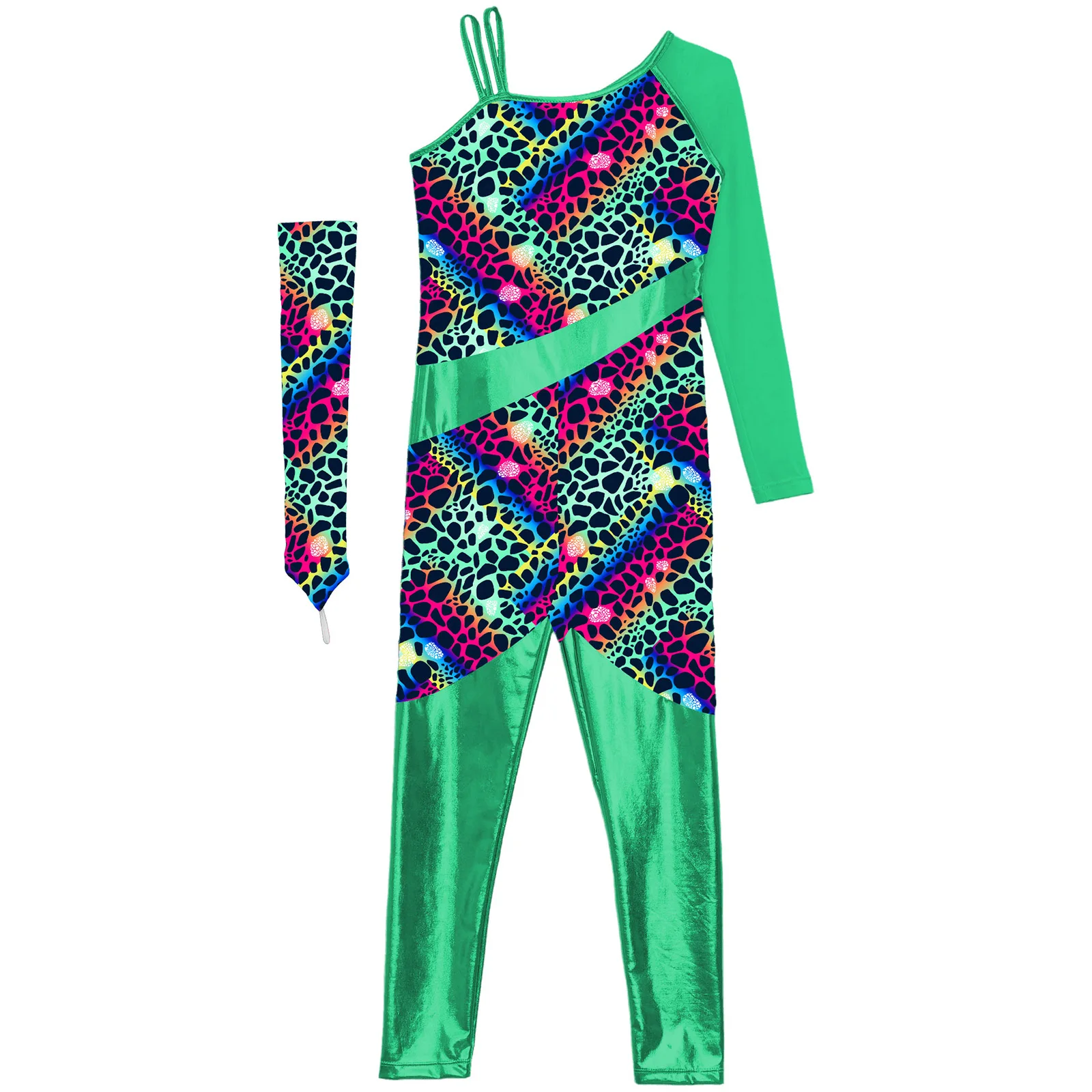 Kinder Mädchen Ballett Ganzanzug Print Overall Athletischer Body Trikots Ballett Tanz Kostüm Gymnastik Eiskunstlauf Tanz Leopard