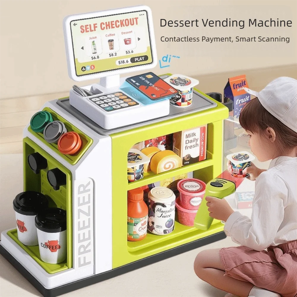 Rollenspiel Registrierkasse Spielzeug Lernspielhaus Miniatur Lebensmittelspielzeug Rechner Supermarkt Verkaufsschrank Baby Pädagogisch