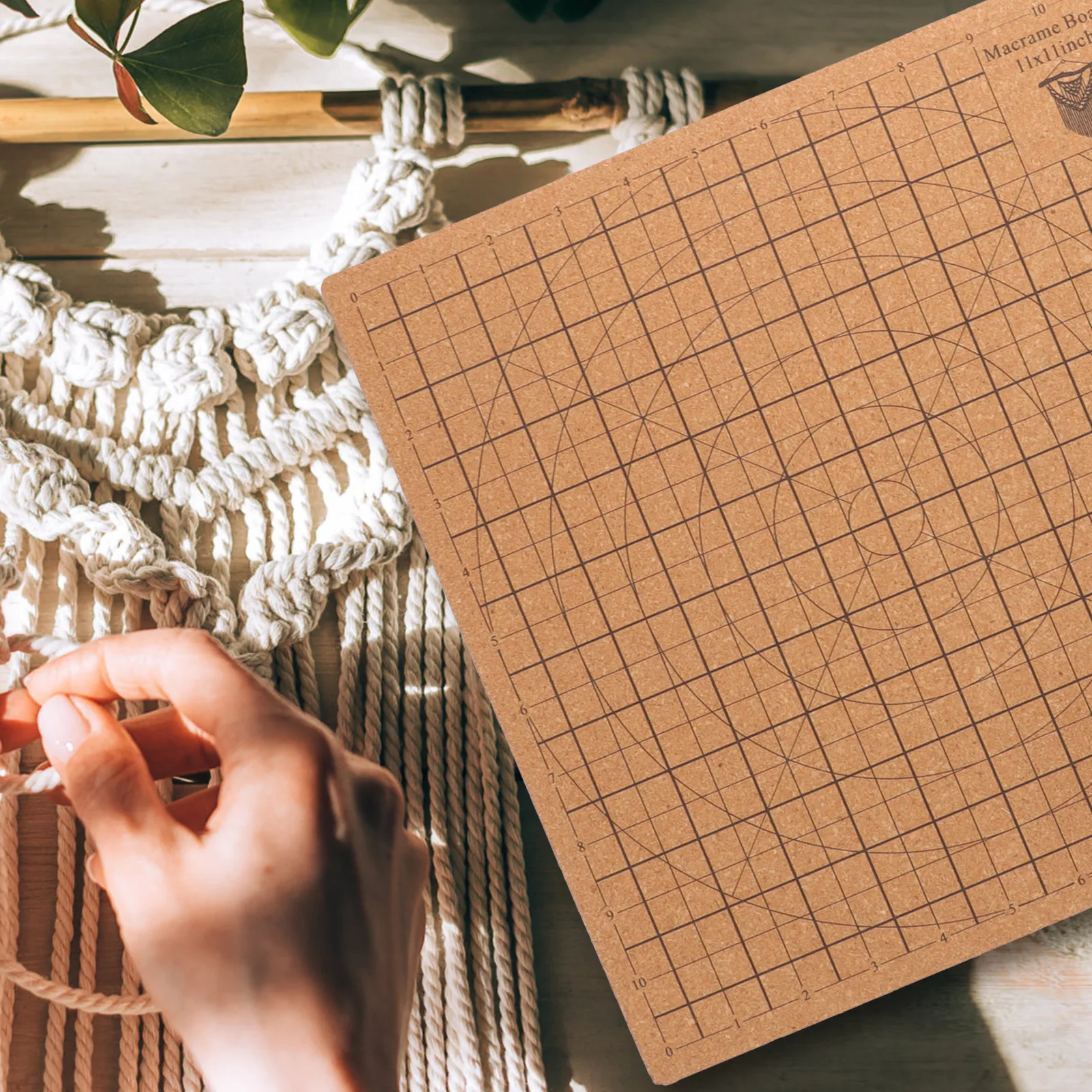 

Macrame Board 11 8x11 8 Inch Cork Board T Pins Ruler DIY Braiding Tools Grid Knotting Craft Accessories Portable Lightweight