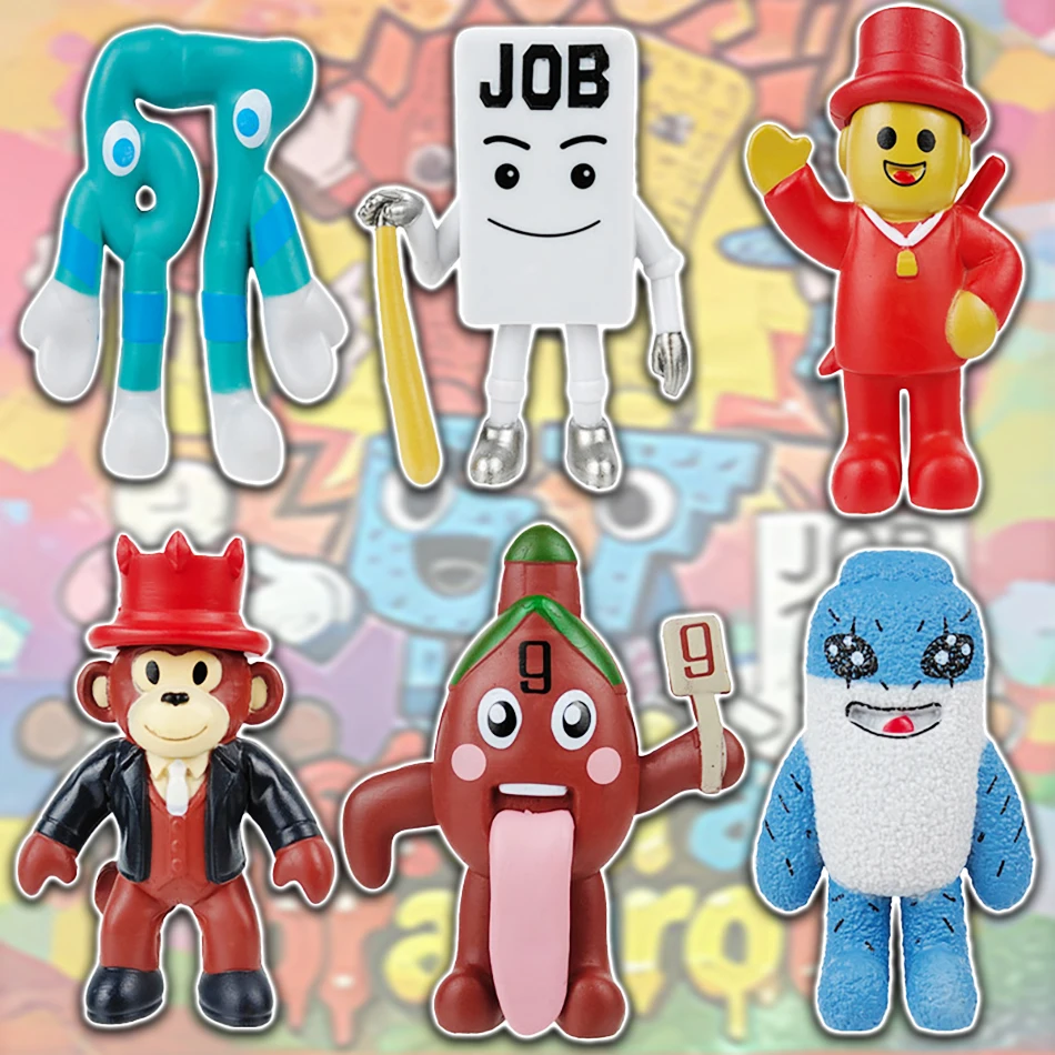 2026 New 6Pcs/Set Steal A Brainrot Anime Action Figures Ornaments 67 House 9 Job Strawberry Elephant Kawaii Model Doll Toys Gift