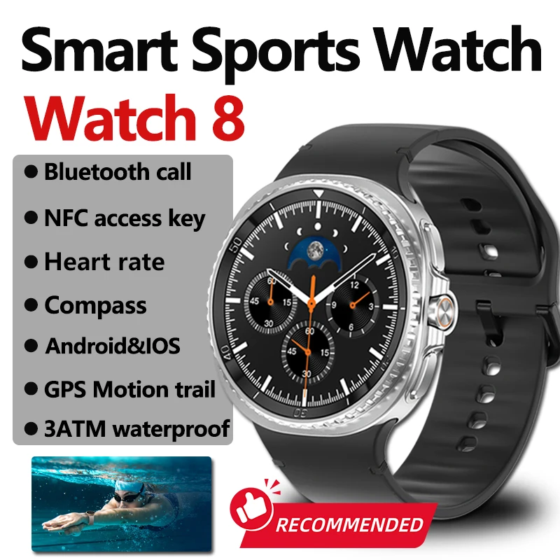 

2025 New For Galaxy Watch 8 Classic Smart Watch Men GPS NFC Bluetooth call 47mm AMOLED Fitness Sport Tracker Health Smart Watch