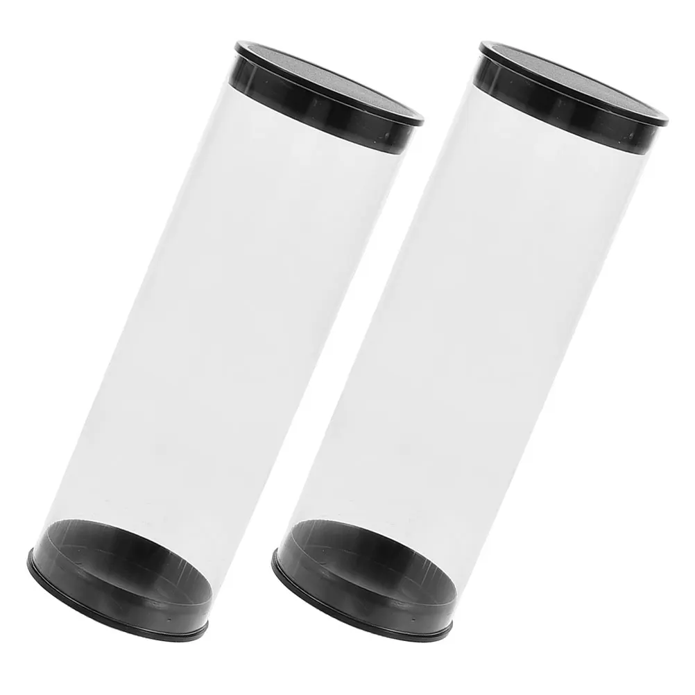 2 Pcs Golf Barrel Golfs Ball Displaying Case Box Pvc Portable Transparent Storage Container