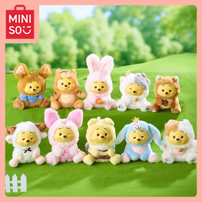 

MINISO Kawaii аниме Винни-Пух серии озорной вечеринки аксессуар кукла студенческий праздничный подарок художественная игрушка Mengqu подарок на день рождения