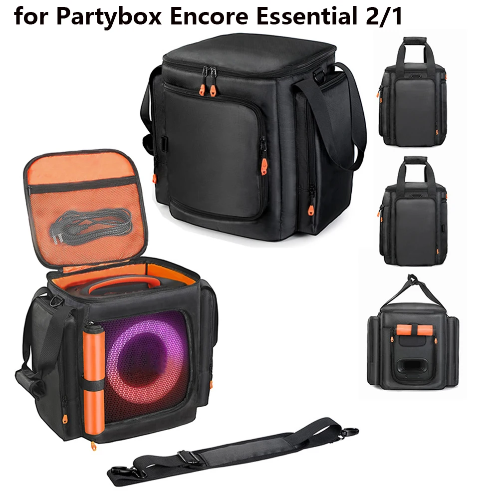 

For JBL Partybox Encore Essential 2 /1 Portable Speaker Dust Case Large Capacity Speaker Storage Bag with Mic Pocket Waterproof