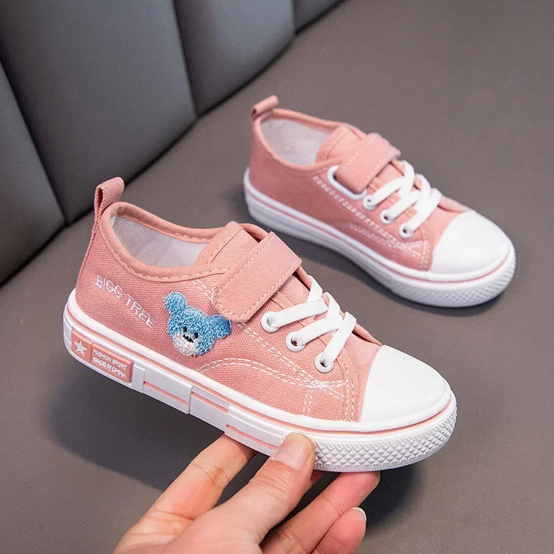 ZapatillasKid Tennis Shoes Spring Child Sport Shoe Boy Cartoon Girl Shoe Casual Board Shoe Teddy Bear Canvas Shoes Women Sneaker