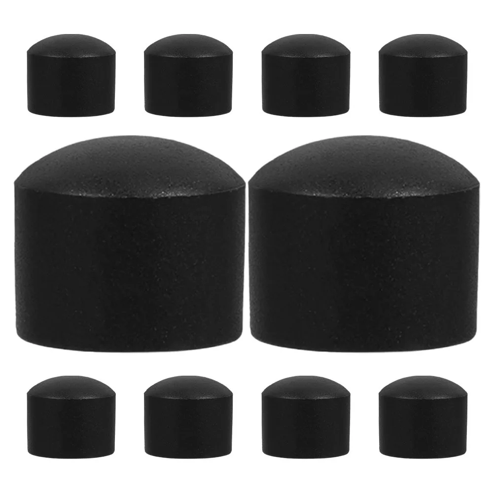 

10Pcs Table Soccer Rod Covers 15.8mm Black Plastic Foosball End Caps Safety Protectors Mini Rod Tip Covers for Desktop Game
