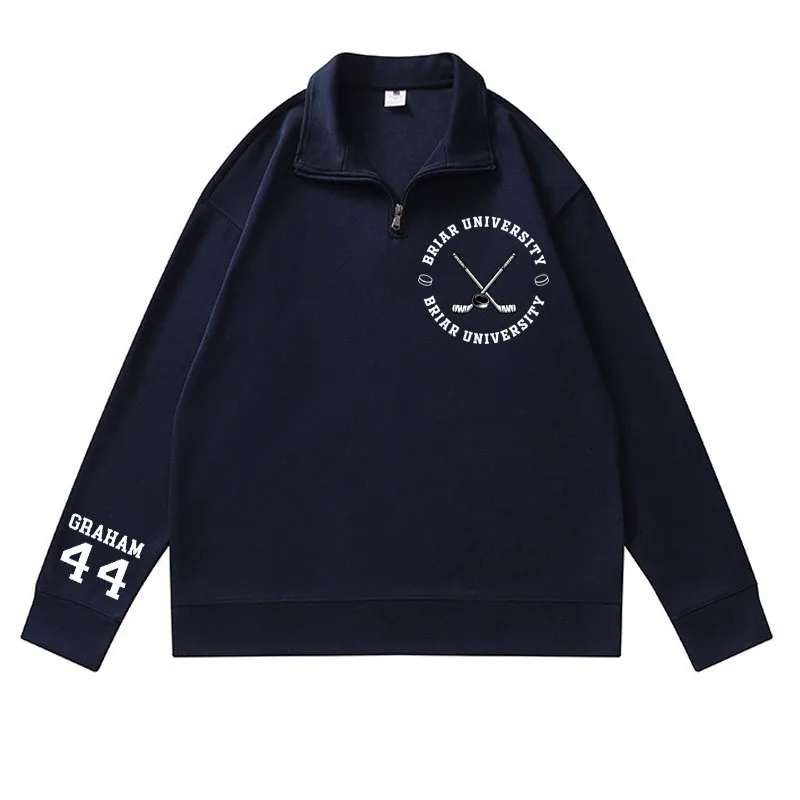 Briar University Graham 44 Hoodies Quarter Zip Men Women Bookish Merch Sweatshirts Hockey Romance Sweatshirt and Hoodie Clothes