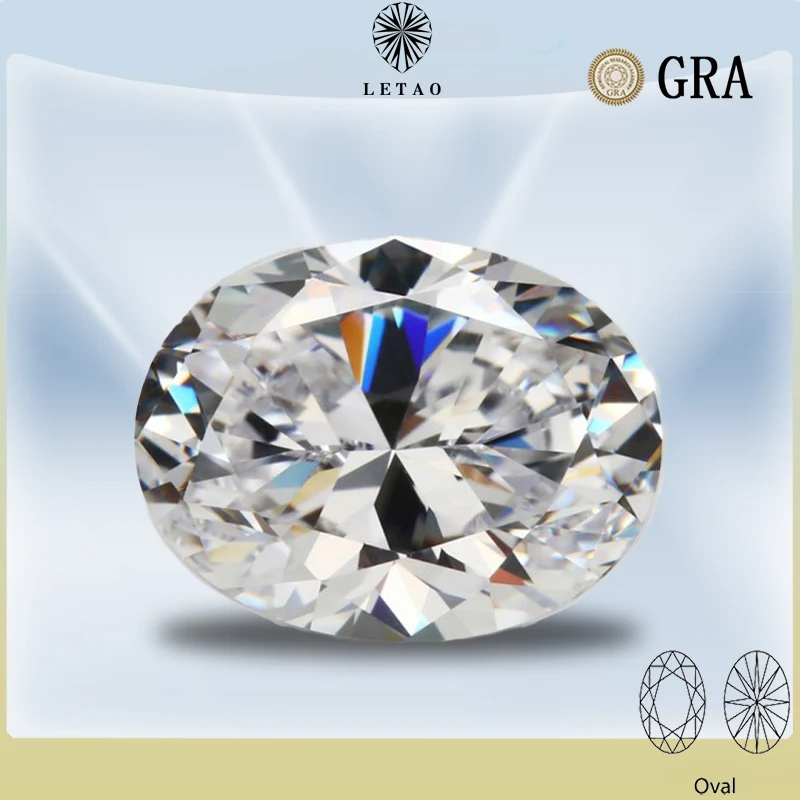 

Moissanite Stone D Color VVS1 Oval CutLab Created Gemstone Pass Diamond Tester with GRA Certificate