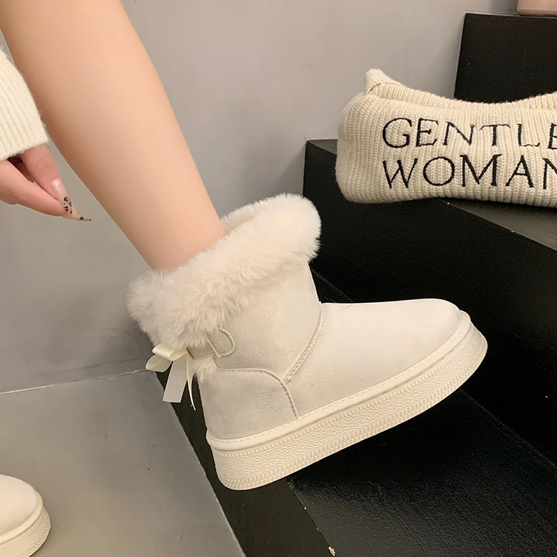 Snow Boots For Women Winter Footwear Female Shoes Boots-Women Leather 2024 Ladies Lolita Fur Shearling Lolita Boots Leather Wome