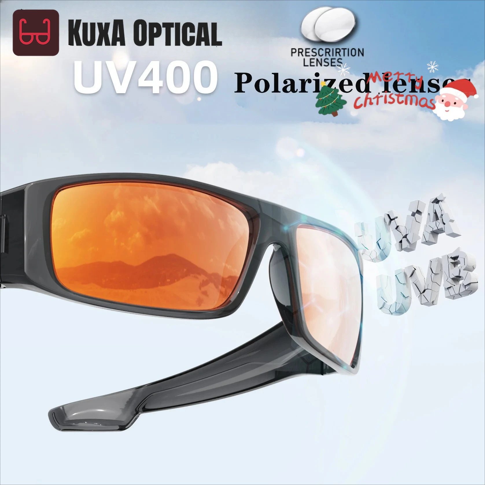 Okulary sportowe rowerowe KUXA z powłoką antyodblaskową, polaryzacją i soczewkami korekcyjnymi dla mężczyzn, oprawki TR90, okulary przeciwsłoneczne.