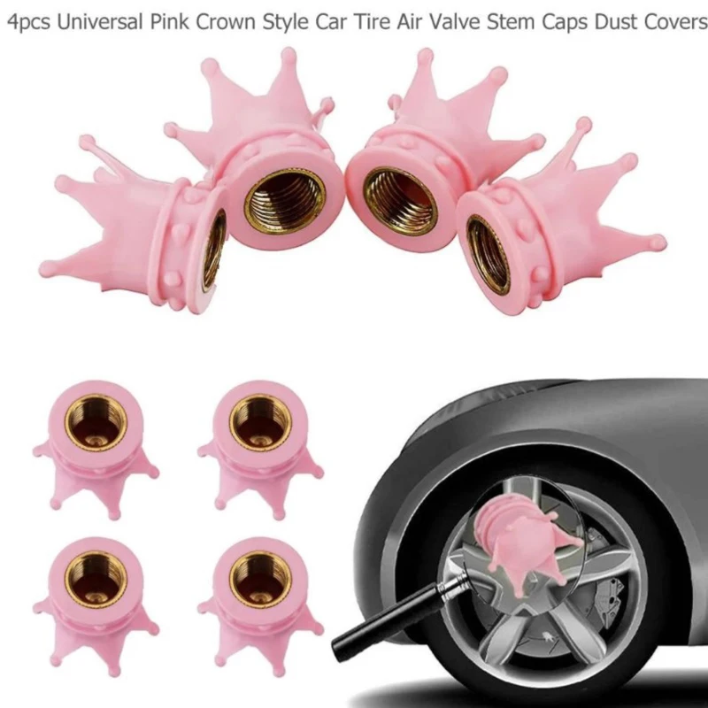 1Pcs Car Wheel Tire Air Valve Caps Rhinestone Crown Style Copper Core Auto Truck Tyre Rim Stem Dust Air Cover