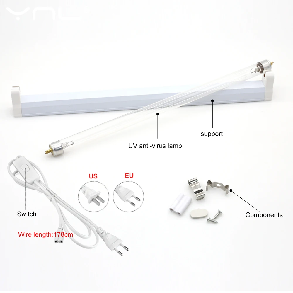 Lámpara de cuarzo UVC, luz germicida ultravioleta, 6W, 8W, 220V, esterilizador de luz UV, Bombilla T5, lámpara bactericida de ozono, Mata ácaros del