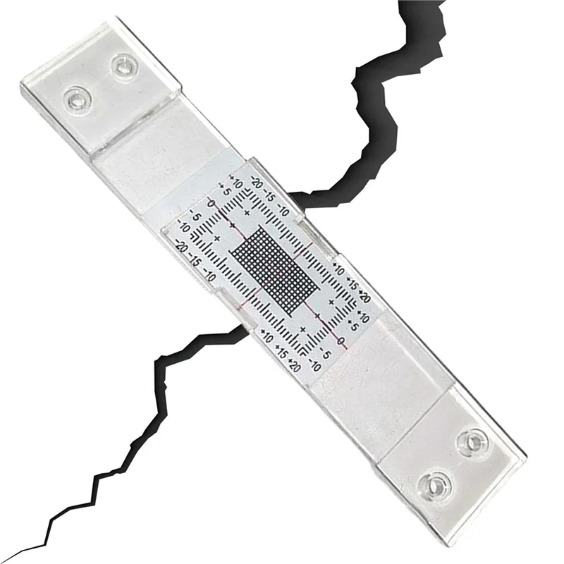 

ABUH-Crack Monitoring Record, 12Pcs Crack Measurement Tool, Crack Width Gauge, Clear Acrylic Corner Crack Comparison Caliper