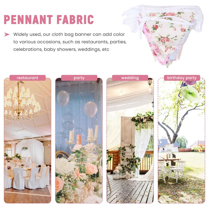 رايات قماش A11E-40Ft، 42 قطعة لافتة رايات خارجية، علم ثلاثي الزوايا من القطن العتيق لحفلات أعياد الميلاد في الحديقة