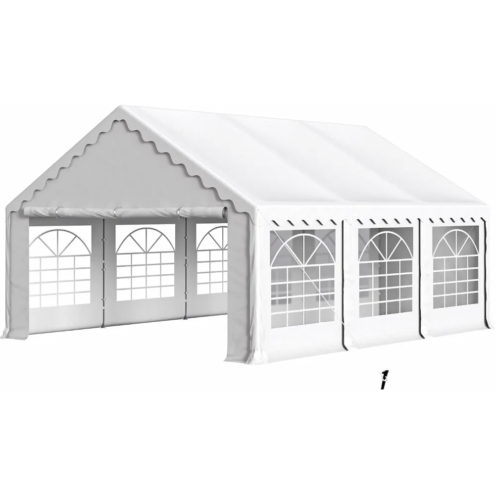 16x20 Ft Parties Party Tent, Carpas Para Fiestas Heavy Duty, White with Sidewalls Walls for Backyard, Outdoor Canopy