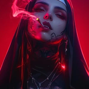 Sexy Tattoo Menalhadora Nonne Poster Printing Christian Rauchen Nonne Gemälde im Bildschirm Wohnzimmer Wanddekoration Haus 12 Hauptverkäufe sexy Bild - №12