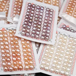 SR 8-8.5mm 30pairs Half Hole Beads Super Strong Luster Button Coin Natural Freshwater Pearl In Pairs