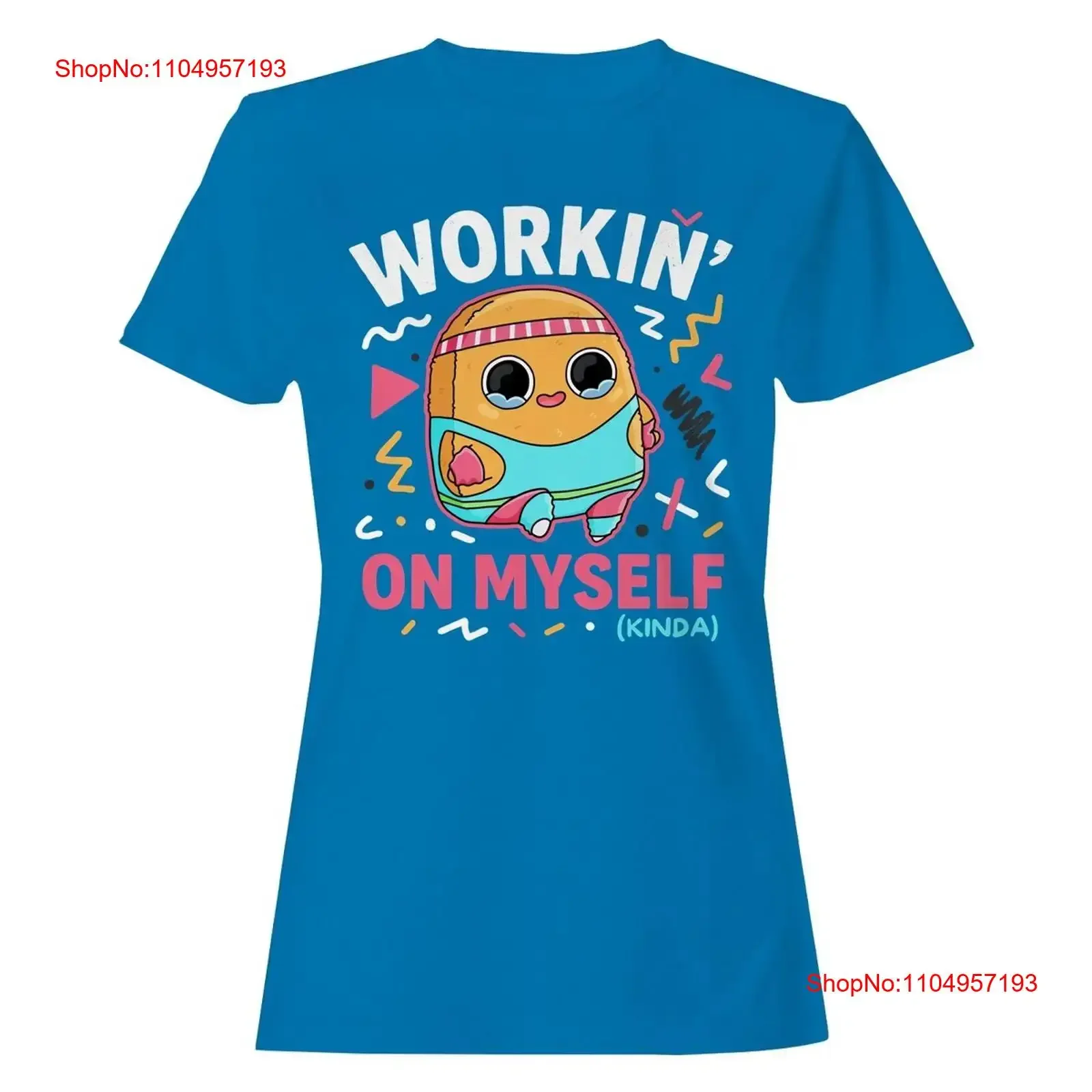 

Officially Licensed Sad Nuggie Working on Myself Women's T shirt vintage Washed Top For Everyday Wear Stylish Stretched