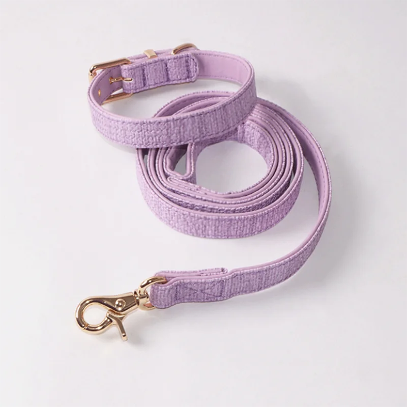 Double PU Leather Pet Collar and Leash Set Adjustable Dog Collar Dog Leash For Walking Beautiful Colors Dog Collar Pet Supplies