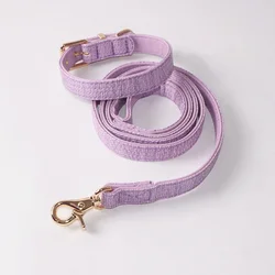 Double PU Leather Pet Collar and Leash Set Adjustable Dog Collar Dog Leash For Walking Beautiful Colors Dog Collar Pet Supplies