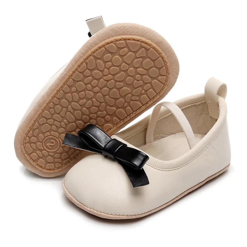 Newborn Baby Girl PU Flats Shoes Infant Bow Lightweight Casual First Walker Crib Shoes Baby Items Accessories