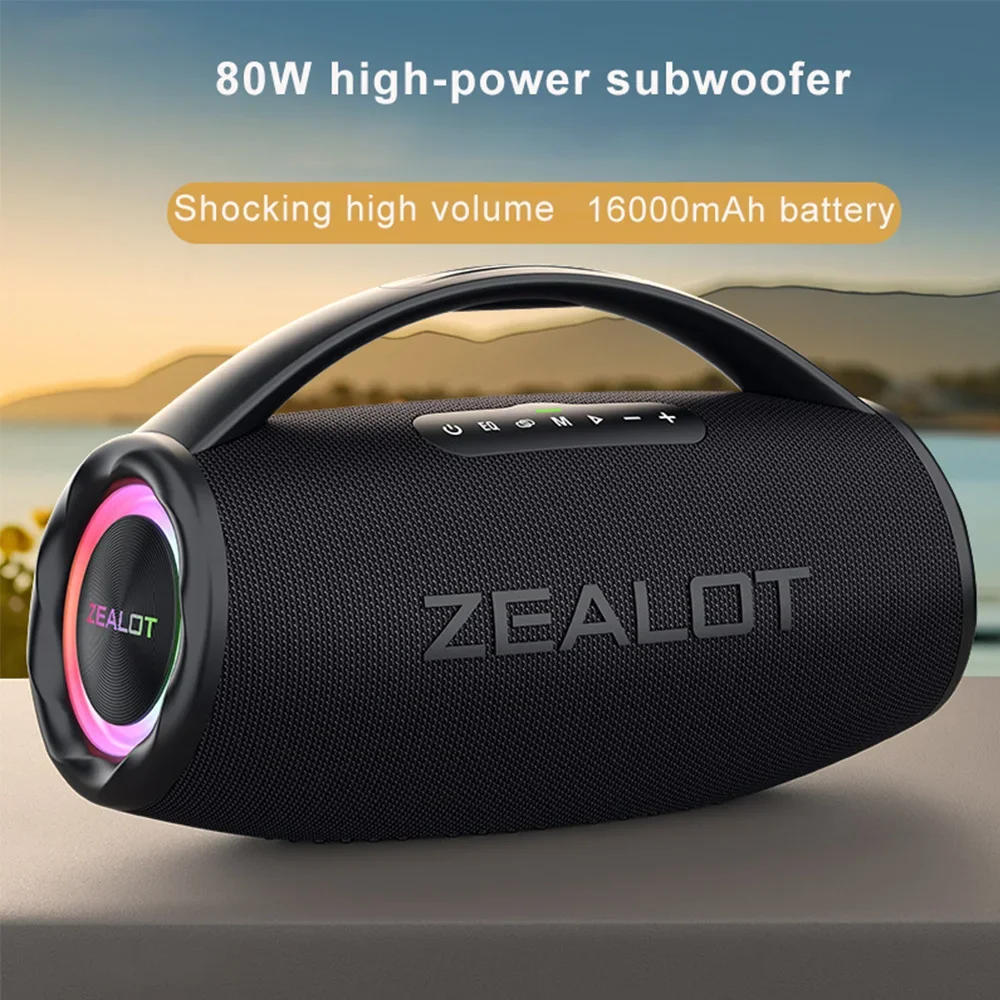 80W Shocking High Volume Boombox Speaker Portable Heavy Bass 16000mAh Large Battery Multi Playback Wireless Bluetooth Subwoofer