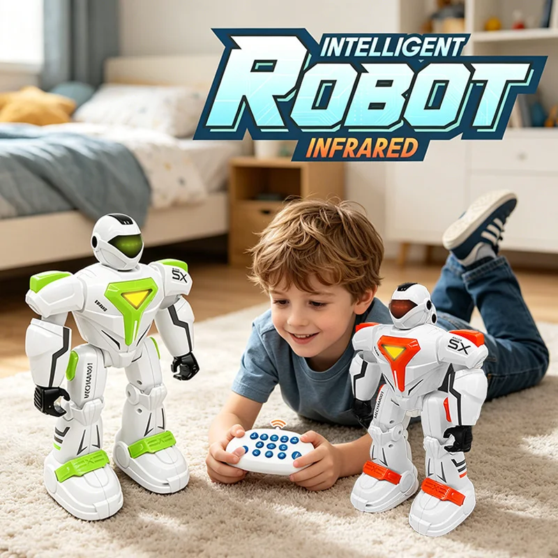 Intelligent Rc Robot Kids Gesture Induction Remote Control Robot Singing Dancing Mechanical Warfare Police Children Boys Gift