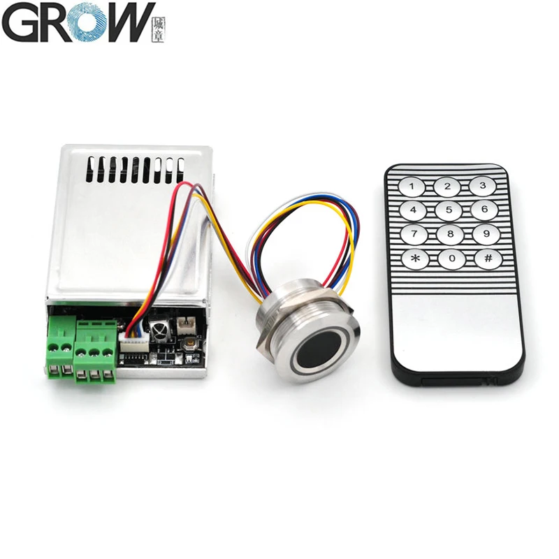 GROW KL216 + R503 Placa de Control de acceso con huella dactilar, salida de relé, Control remoto con modo Jog, modo de encendido, modo de autobloqueo