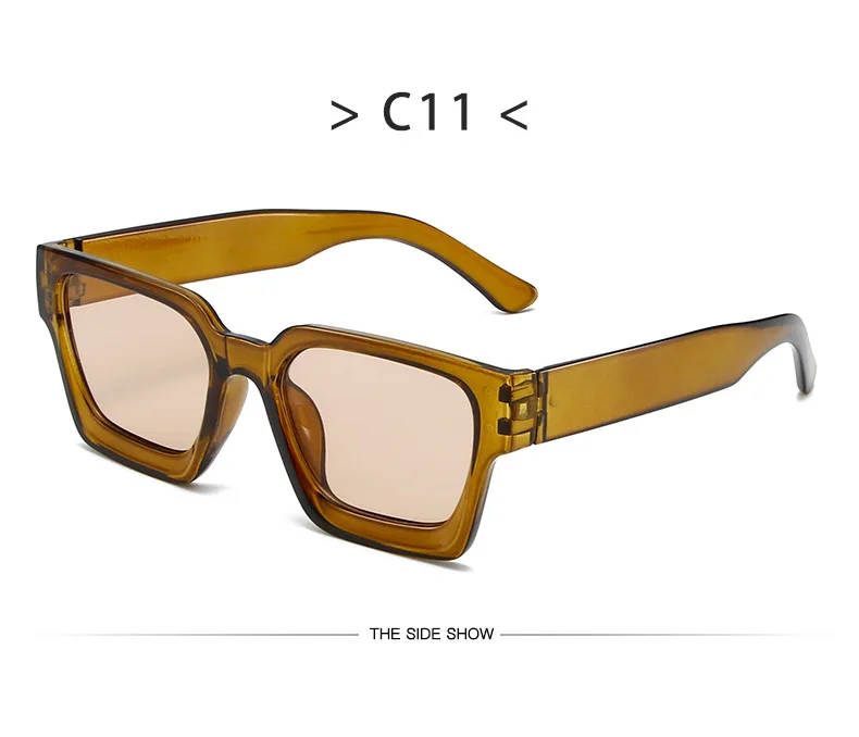 Neue Vintage-Sonnenbrille für Damen und Herren, Quadratischer PC-Rahmen, Marken-Designer Retro-Shades, Modische Sonnenbrille ﻿ für Männer – Detail 21