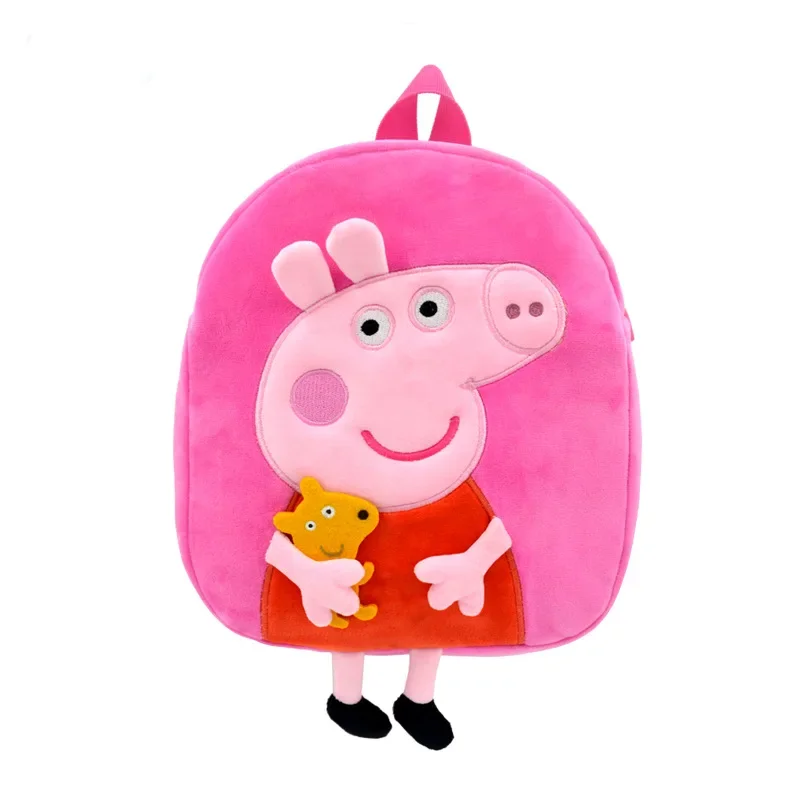 Peppa Pig Cartoon Patroon Pluche Rugzak Rugzak Leuke Anime Ronde Portemonnee Kindercadeau voor kinderen