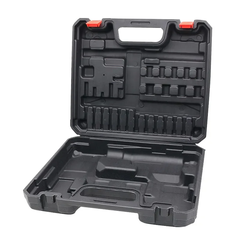 Hard Plastic Suitcase Toolbox Electric Drill Box with Metal Drill Bit Screwdriver Accessories Sets Portable Case