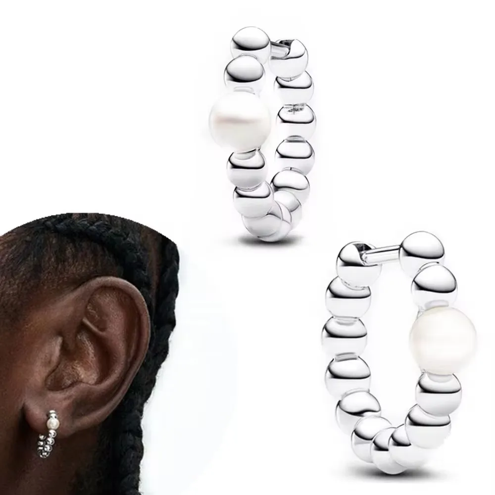 Women's 925 Sterling Silver Hoop Earrings Set with Zircon