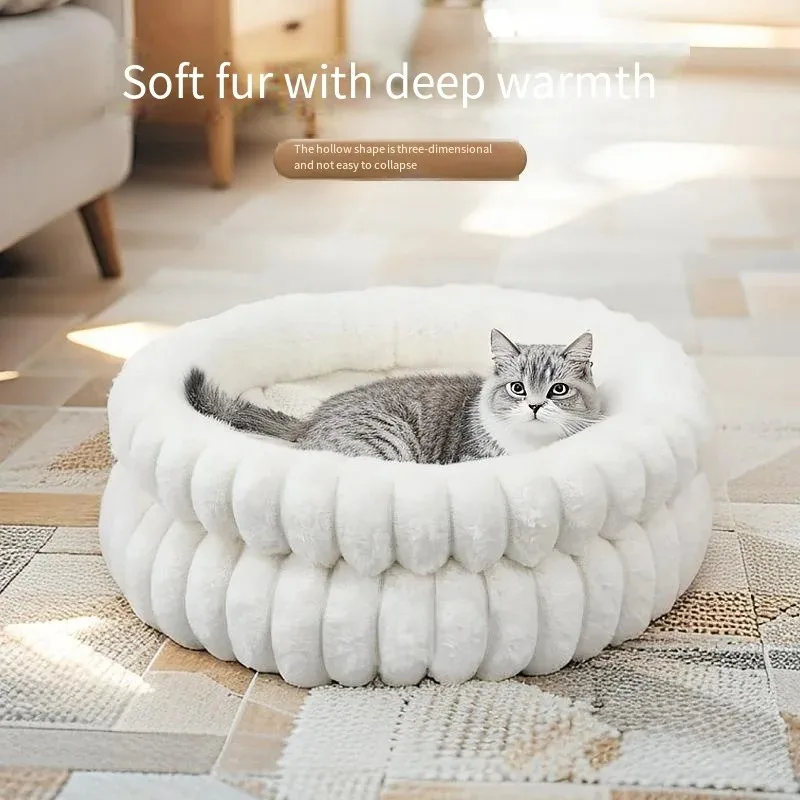

Thickened Winter Warm Winter Small Dog Pet Litter KennelCat Litter Universal in All Seasons Closed Large Oval Litter