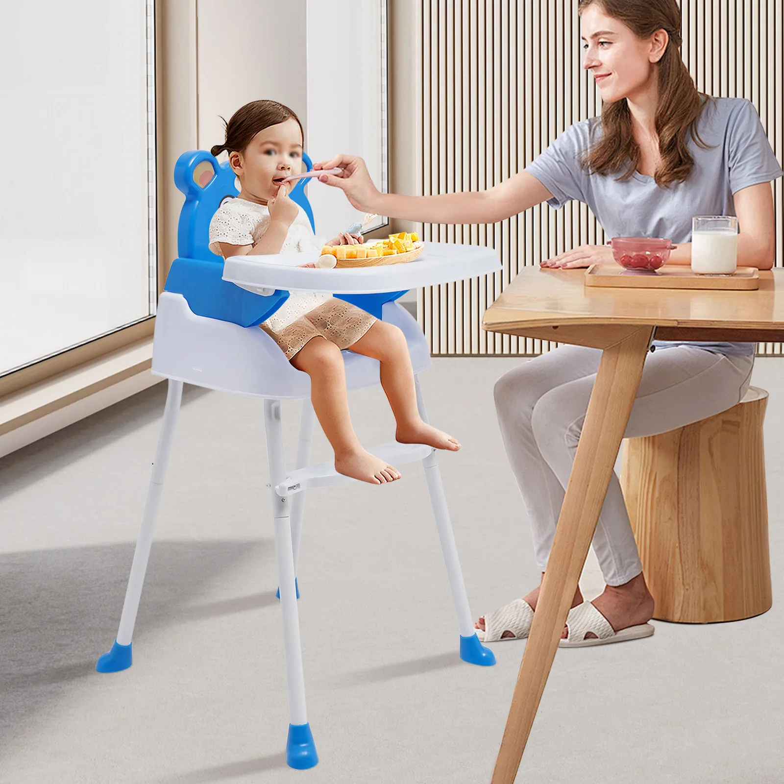 Baby Dining Chair Children's Adjustable Highchair Dining Chair Anti-tipping Portable Children's Seat Plastic Chair