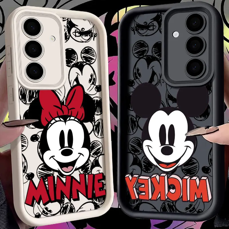 

Minnie Mickey Face Smile Silicone Soft Case For Samsung Galaxy S26 S25 Ultra S24 S23 Plus S22 S21 S20 FE Protection Phone Cover