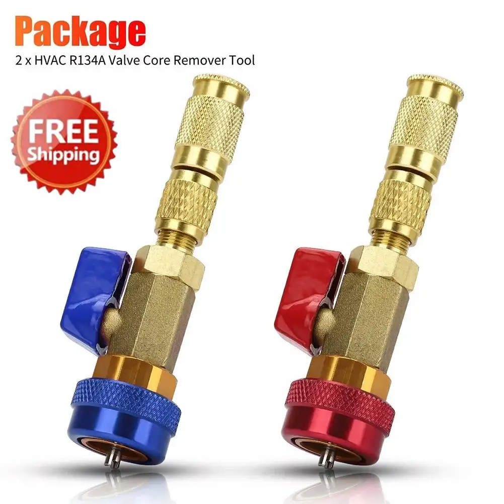 

R134A Valve Core Quick Remover Installer High / Low Pressure Valve Core Remover Tool For Refrigerant Air Conditioner System E2U9