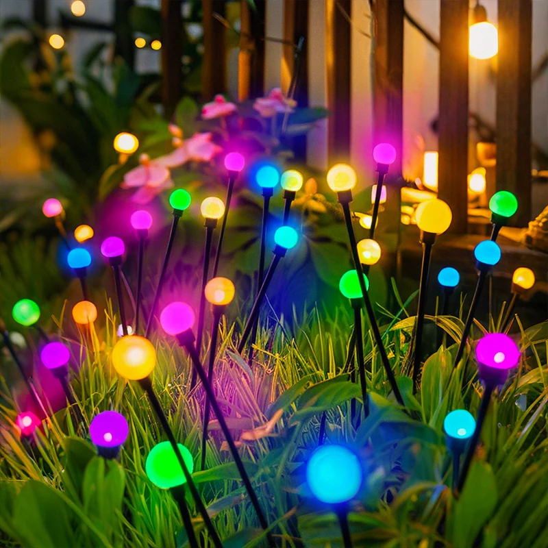 Solar Firefly Swaying Garden Lights, 6 LED Waterproof Outdoor Solar Powered Lawn Stake Light, Auto On/Off Landscape Lamp for Yard Patio Pathway Hari Raya Christmas Decor | Singapore