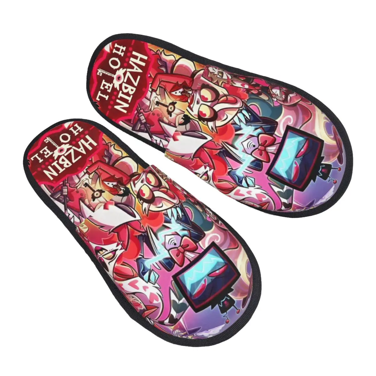 Winter Slippers Musical Comedy H-HazbinHotels Merch Household Fur Slides Slippers Indoor Soft Anti-skid Slides