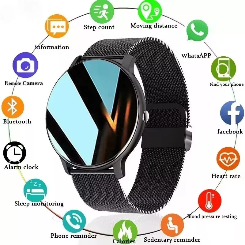 Smart Watch Men Women Bluetooth Connected Phone Music Fitness Sports Bracelet Sleep Monitor Smartwatch for Android Ios Version