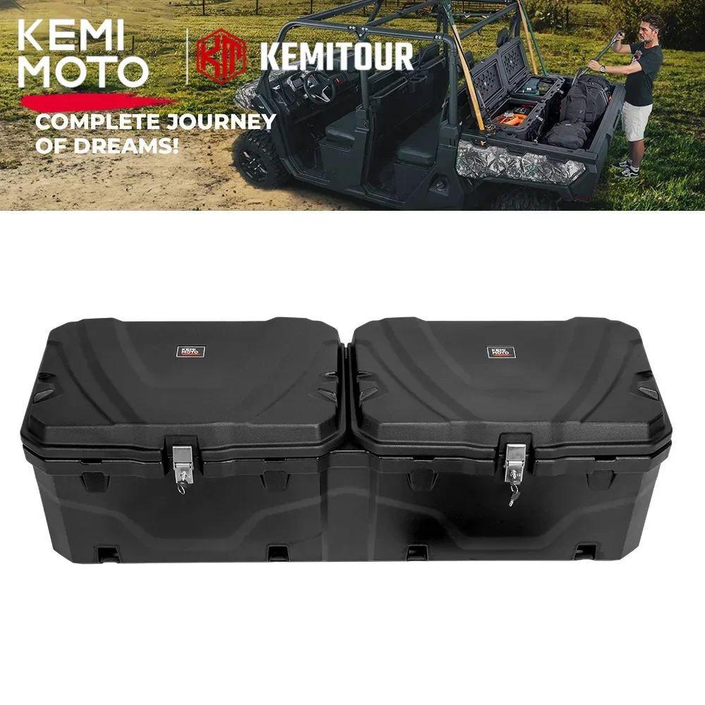 2 Lid Bed Storage Box Settled and Lockable Rear Cargo Tool Box Waterproof Compatible with CFMOTO Uforce 1000 / 1000XL 2019-2024