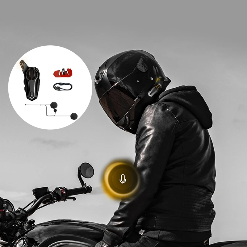 BT5.0 Motorcycle Headset Intercom Interconnection Outdoor Riding Waterproof With Noise Reduction Headset Easy To Use