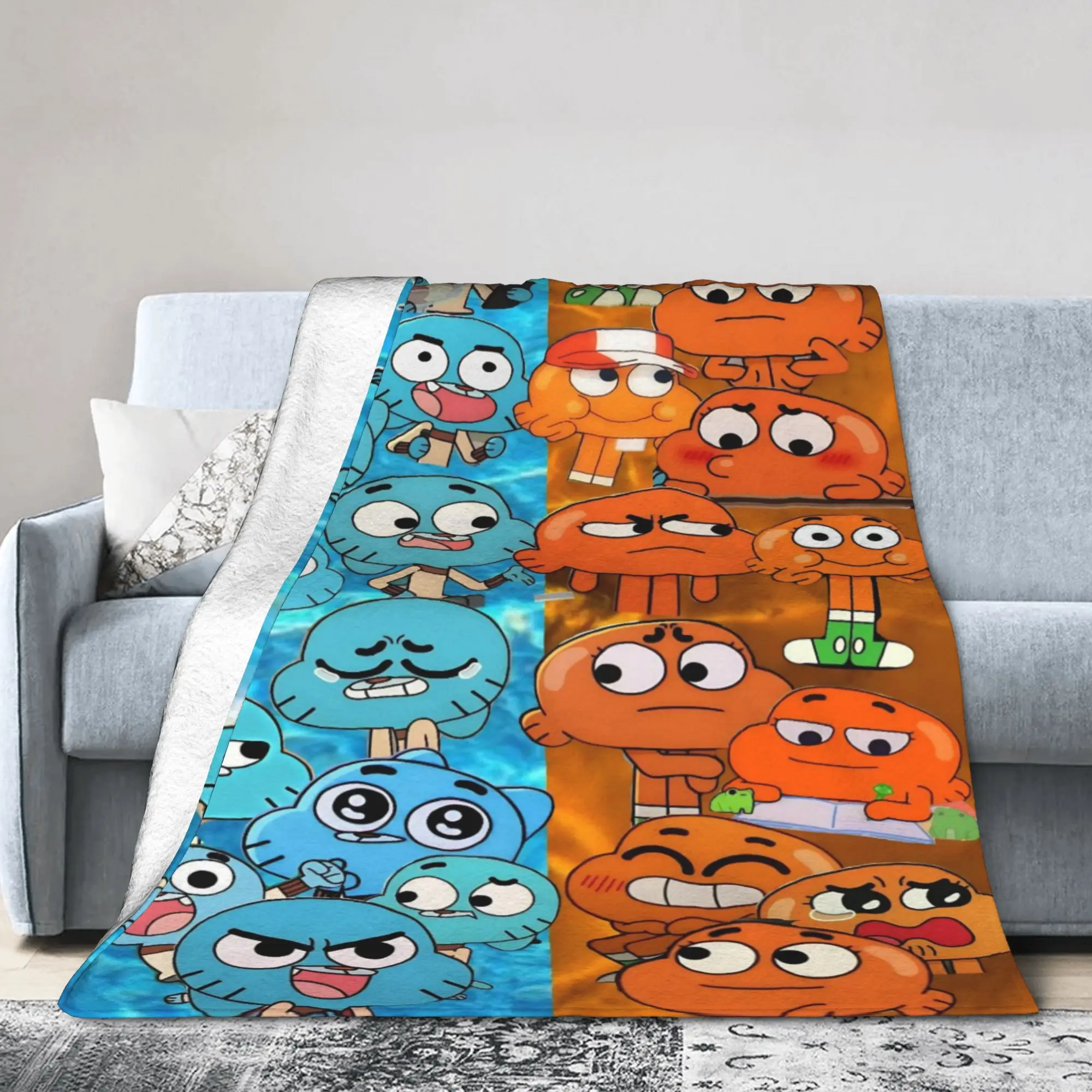 Gumballs Darwins Knitted Blankets Amazings Gumballs Plush Throw Blankets Airplane Travel Portable Ultra-Soft Warm Bedspreads