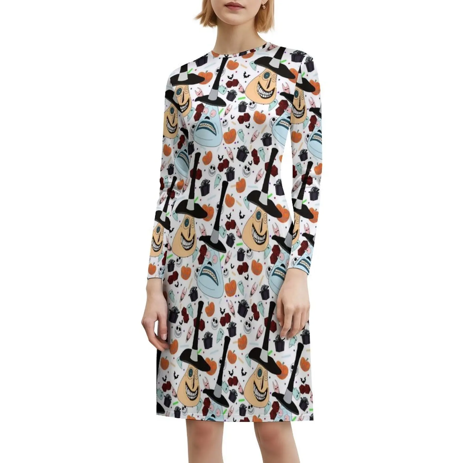 فستان بوهيمي بدون أكمام للنساء مطبوع فساتين حفلات الشاطئ للهالوين وعيد الميلاد جاك سكيلينجتون ملابس نسائية #6